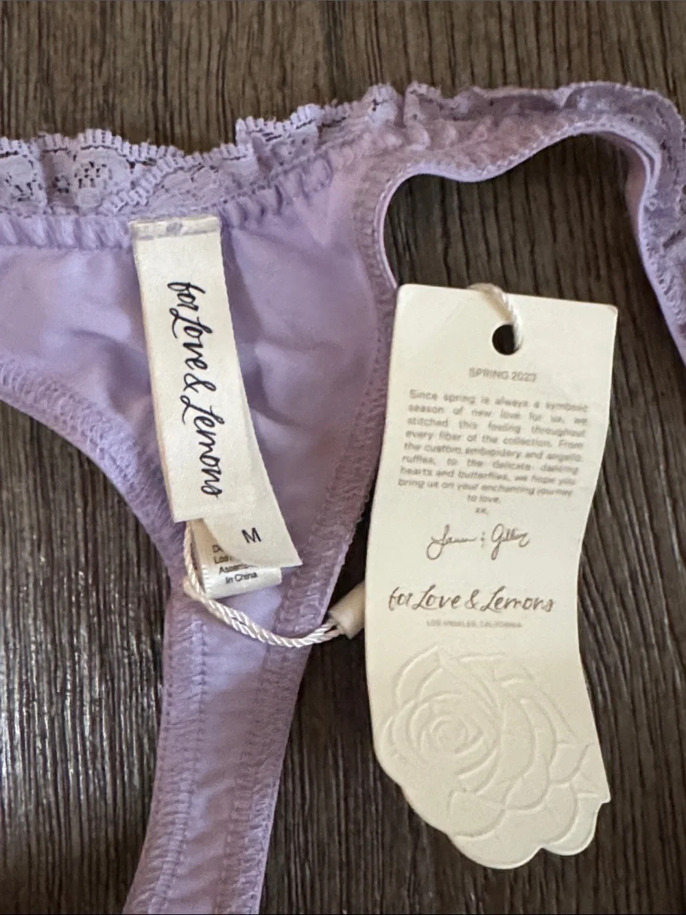 For Love and Lemons Thursday Day of the Week Satin Thong Panties